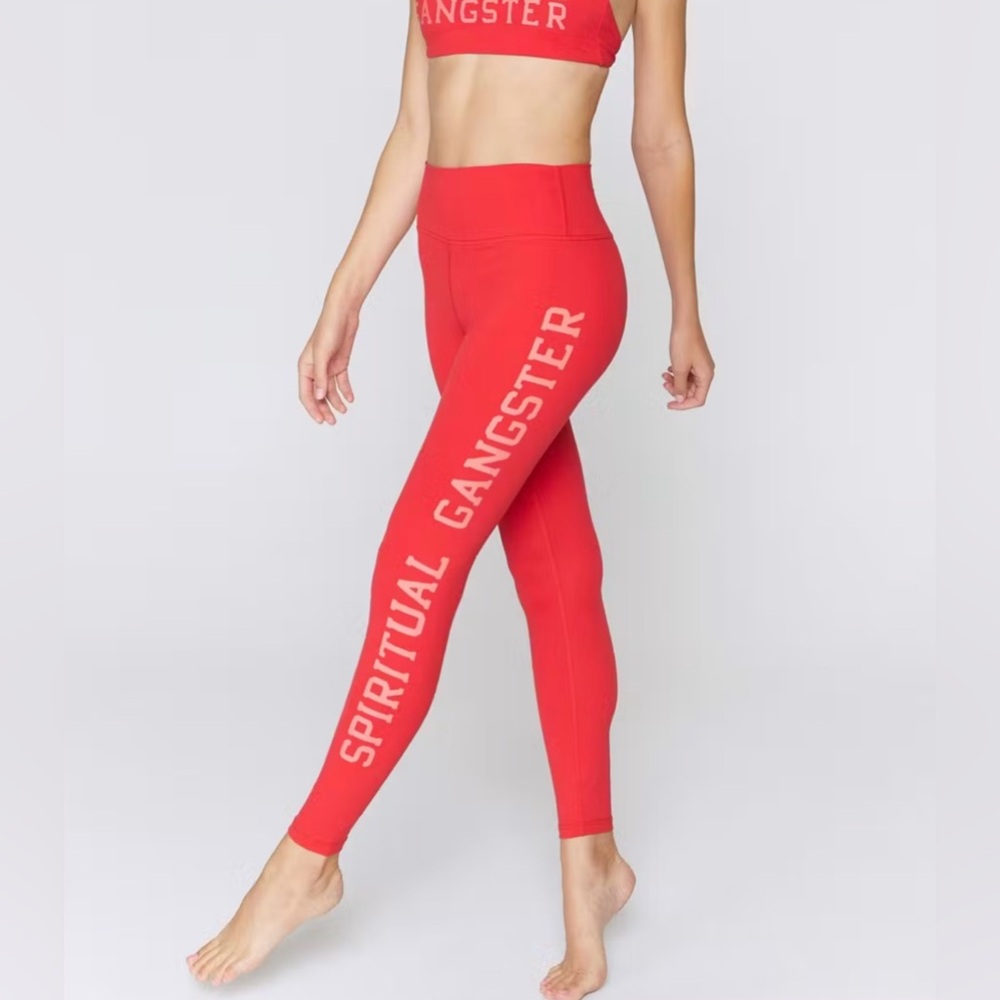 Spiritual Gangster essential high waist leggings red size medium